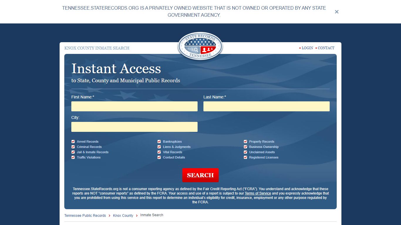 Knox County, Tennessee Inmate Search | StateRecords.org